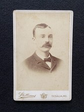 Antique Sedalia Missouri Identified Handsome Man Cabinet Photo Card