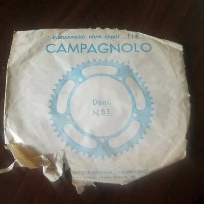 [1056] Винтажная дорожная передняя звездочка Campagnolo 53 т, цепь 3/32 дюйма, 116 мм BCD — новая из старых запасов новая в коробке - Изображение 1 из 4