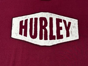 HURLEY -Men's Short Sleeve T-Shirt SIZE L - LARGE - HURLEY - BURGUNDY - Picture 1 of 19