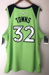 Karl-Anthony Towns Signed & Inscribed Timberwolves Nike NBA Swingman Jersey JSA - Picture 1 of 12