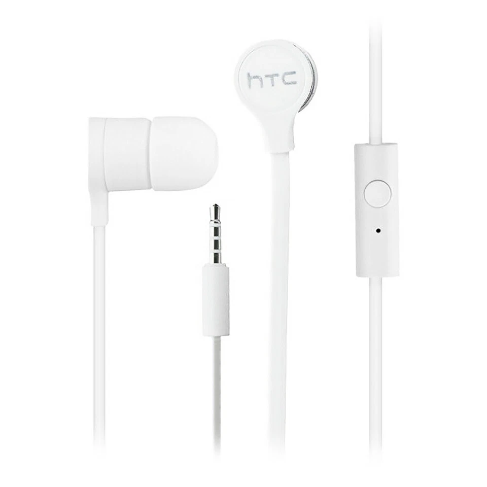 Original OEM HTC Hands Free Earbud Headset 3.5mm Tangle Free White RC-E295 - Image 1 of 2