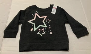 NWT Jumping Beans pastel glitter star Crewneck 3M Sweatshirt Grey - Picture 1 of 3