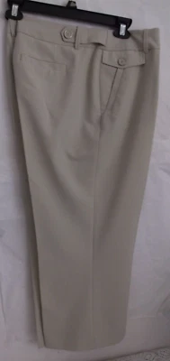 NWT$50 LARRY LEVINE 14 STRETCH CROP PANTS BEIGE POLY VISCOSE SPANDEX BLEND - Image 1 of 4