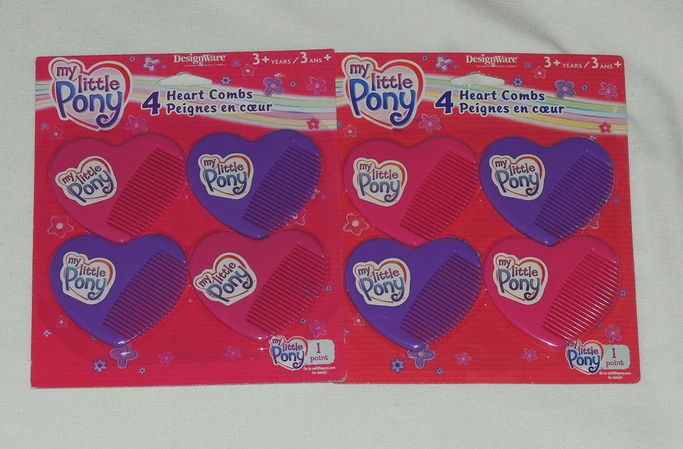 ~~MY LITTLE PONY ~~ 2- PAQUETE.  CON 8--PEINES DE CORAZÓN FAVORES SUMINISTROS DE FIESTA Foto 1 de 1