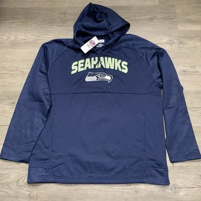 Ropa del equipo de la NFL para hombre XL azul Seattle Seahawks suéter cosido polar sudadera con capucha Foto 1 de 4