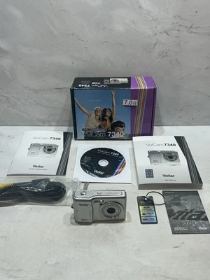 Vivitar Digital Camera Vivicam 7340 7.0MP Silver - Original Box - Fully Working - Image 1 of 4