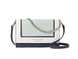 Kate Spade Colorblock grün blau weiß Leder Cameron Umhängetasche Handtasche - Bild 1 von 7