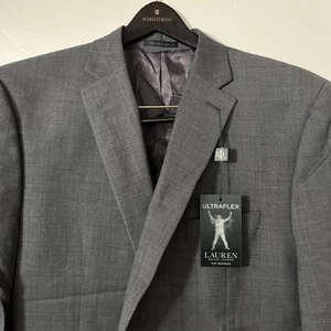 Ralph Lauren Lattimore Blazer Gray Mens 48R UltraFlex Classic Suit Jacket - Picture 1 of 18