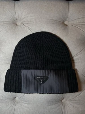 PRADA Black Beanie Great Condition One Size Fits All Made In Italy - Image 1 of 4