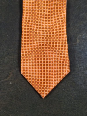 Corbata Barneys Nueva York Naranja Diamante Geométrica 100% Seda Italia Hombre 59" Han Foto 1 de 4