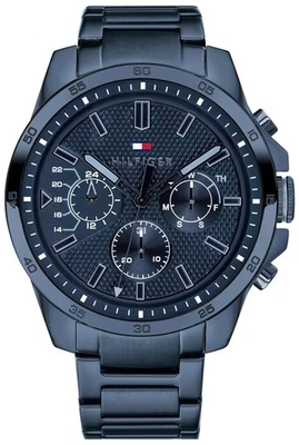 Tommy Hilfiger 1791560 Men's Decker Ionic Plated Blue Bracelet Watch, 48mm Case - Image 1 of 2