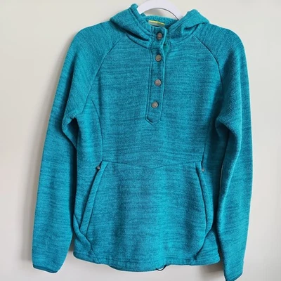 cabelas outfitter sweatshirt womens large teal kangaroo pockets drawstring waist - Image 1 of 4