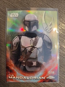 2025 Topps Star Wars Chrome The Mandalorian CE-48 Green x/99 Refractor - Picture 1 of 1