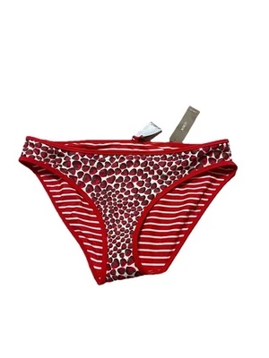 J Crew бикини низ женщин M винтажный красный клубника низ 90-х двусторонний H74 - Изображение 1 из 3