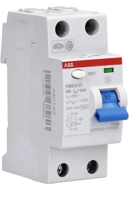 ABB F202 A-25/0.3 Fehlerstrom-Schutzschalter- 2P-Typ A-300mA-25A 2CSF202101R3250 - Bild 1 von 2