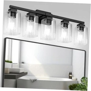Bathroom Light Fixtures, Modern Bathroom Vanity Light, Bathroom 5-Light Black - Picture 1 of 7