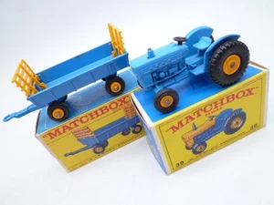 VINTAGE MATCHBOX LESNEY No.39c & 40c FORD TRACTOR PAIR IN ORIGINAL BOXES 1967 - Picture 1 of 6