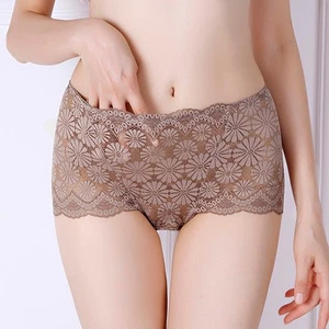 1 or 4 Pack Ladies High Waist Briefs Sexy Lace French Knickers Lingerie Panties - Picture 1 of 25