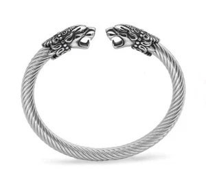 Edelstahl Armreif Panther Wikinger Armband Wolf - Bild 1 von 2