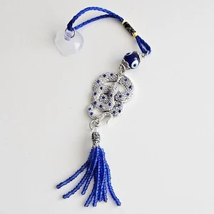 Decorative Evil Eye Snake Charm with Blue Tassel Symbol of 2025 year - Picture 1 of 6