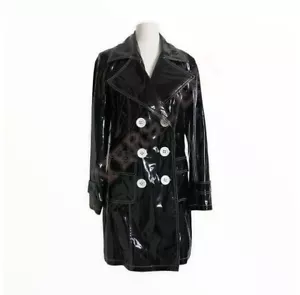 Women PVC Leather Trench Vinyl Shiny Light Weighted Raincoat Stylish Trench Coat - Picture 1 of 3