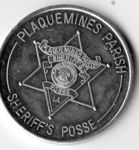 Mardi Gras Doubloon: Sheriffs Posse Plaquemines  Aluminum 1973 #2 - Picture 1 of 2