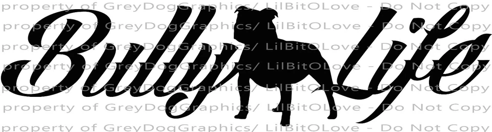 Calcomanía de vinilo con orejas flojas Script Bully Life pegatina mascota Pitbull Pit Bull rescate Foto 1 de 1