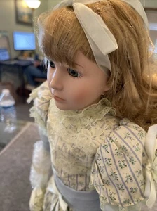 Vintage 18” MYD Heritage Porcelain Doll W/ Stand And Tag - Picture 1 of 9