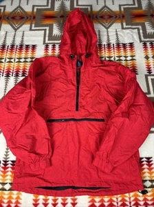 Vantage Hoodie Windbreaker Jacket Mens Sz Small S Vintage Red - Picture 1 of 5
