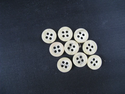 9 SHELL 4 eye ANTIQUE GARMENT BUTTONS 7/16ths" diameter Civil war reenactment Cover