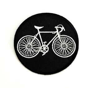 Embroidered Patch - Bicycle - Classy Black and White Bike - NEW - Iron-on/Sew-on - Picture 1 of 2
