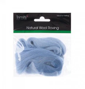 TRIMITS Natural 100% Wool Roving For Needle Felting 10g - LIGHT BLUE - Picture 1 of 1