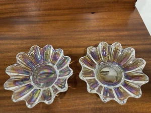Vintage Iridescent Federal Glass Berry Bowls Celestial Sunburst Design - Picture 1 of 8