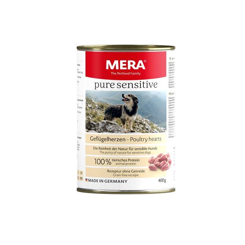 Mera Dog Pure Sensitive Meat Geflügelherzen | 6x 400g Hundefutter - Bild 1 von 1