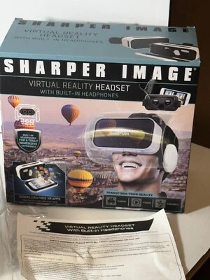 Sharper Image Virtual Reality Headset With Built In Headphones Never Used! - Image 1 of 4