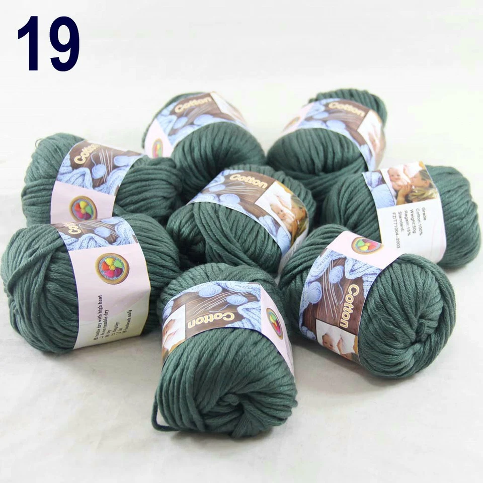Sale 8 Ballsx50g Super Soft Cotton Chunky Blankets Hand Rugs Knitting Yarn 19 - Image 1 of 4