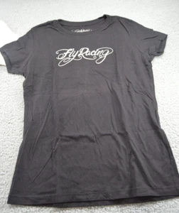 Fly Racing Shirt Womens Crew Neck Short Sleeve Top Black XL - Picture 1 of 3