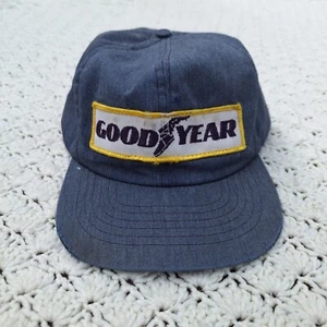 Vtg Goodyear Denim Swingster Trucker Snapback Hat Made in USA - Picture 1 of 11