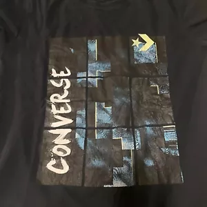 Converse Shirt L Black Short Sleeve Skateboard Outdoors Tee - Picture 1 of 7
