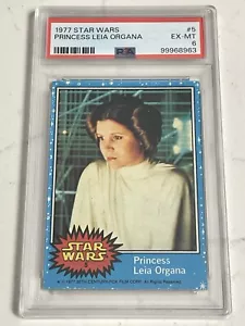 PRINCESS LEIA ORGANA PSA 6 EX/MT 1977 Star Wars Blue Series 1 #5 Clean Centered - Picture 1 of 2