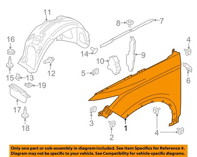 Guardabarros delantero derecho Lincoln FORD OEM 15-16 MKC EJ7Z16005A Foto 1 de 2