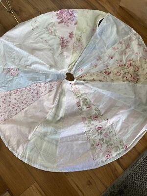rachel ashwell shabby chic custom Cotton fabric xmas tree skirt Christmas Large - Image 1 of 4