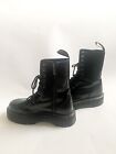 Dr. Martens Jadon Women's Leather Platform Boots - Black Polished Smooth, 8 Uk