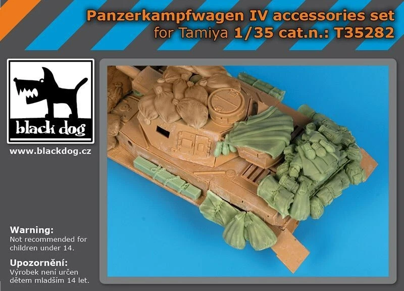 BLACK DOG SET ACCESSORI RESINA PANZERKAMPFWAGEN IV  1:35 T35282 - Immagine 1 di 1