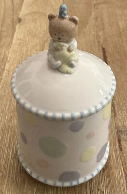 HUSHABYE BABIES CERAMIC 2003 DEMDACO NURSERY JAR Keepsake Holder - Image 1 of 4