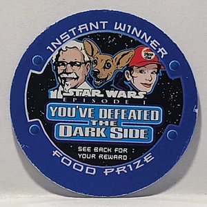 Vintage Pog * Star Wars Episode 1 Defeat The Dark Side KFC / Taco Bell * #21C - Picture 1 of 2
