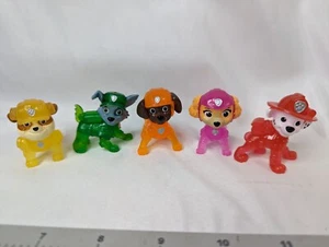 Paw Patrol Plastic Figures 1.75 Inch Lot of 5 Clear Bodies - Picture 1 of 5