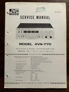 JVC modello 4VN-770 amplificatore integrato 4 canali manuale di servizio amplificatore originale OEM - Foto 1 di 4