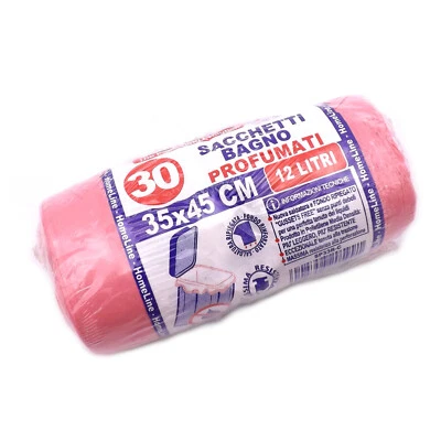 HOME LINE 30 Sacchi spazzatura 35x45 cm ROSA Buste immondizia Sacchetti rifiuti per bagno