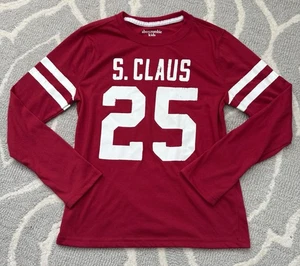 Abercrombie Größe 9/10 Jungen Shirt Nachtwäsche Langarm Rundhals rot WEIHNACHTEN - Bild 1 von 3